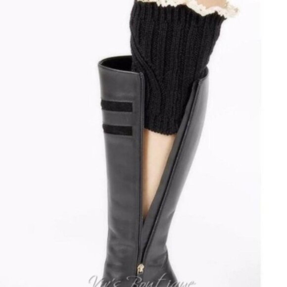 2 Pack Red & Gray Cable Knit Boot Cuff Leg Ankle Warmer - Picture 4 of 6